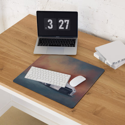 Nissan GT-R Inspired Pearl White Widebody Stance Desk Mat – Low-Friction Cloth Setup Mousepad