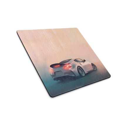 Nissan 370Z Inspired Pearl White Rear Ducktail Desk Pad – Extended Non-Slip PC Mouse Mat