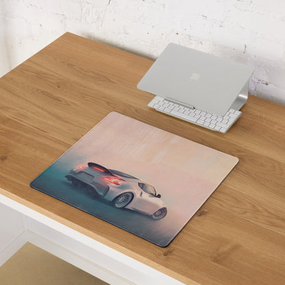 Nissan 370Z Inspired Pearl White Rear Ducktail Desk Pad – Extended Non-Slip PC Mouse Mat