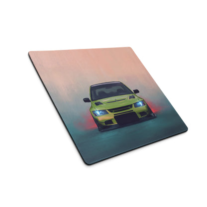 Mitsubishi Lancer Evolution Inspired Acid Green Evo IX Frontal Desk Mat – High-Precision XL Gaming Mousepad
