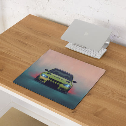 Mitsubishi Lancer Evolution Inspired Acid Green Evo IX Frontal Desk Mat – High-Precision XL Gaming Mousepad