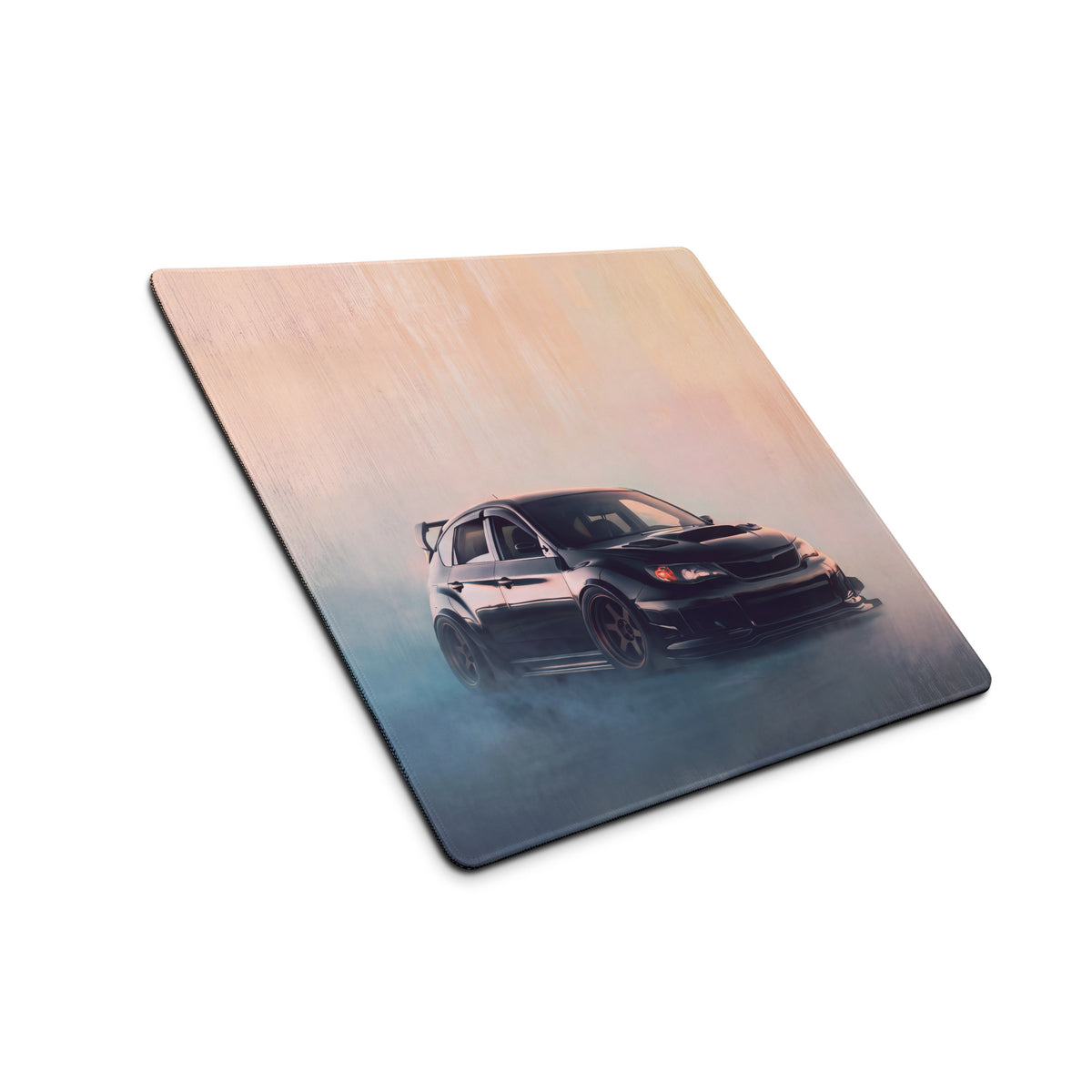 Subaru Impreza WRX STI Inspired Crystal Black Hatch Desk Pad – Ultra-Glide Stitched Edge Gaming Mouse Mat
