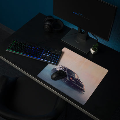 Subaru Impreza WRX STI Inspired Crystal Black Hatch Desk Pad – Ultra-Glide Stitched Edge Gaming Mouse Mat