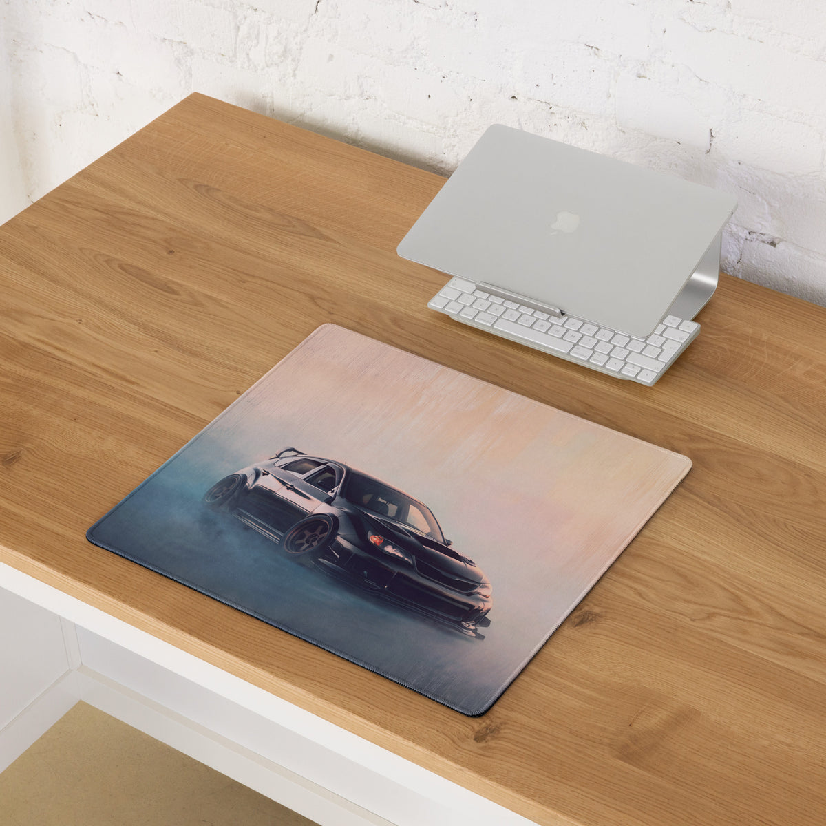 Subaru Impreza WRX STI Inspired Crystal Black Hatch Desk Pad – Ultra-Glide Stitched Edge Gaming Mouse Mat