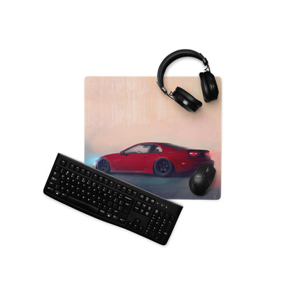 Nissan 300ZX Inspired Crimson Red Z32 Rear Profile Desk Pad – Extended Non-Slip PC Mouse Mat