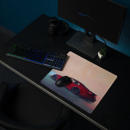 Nissan 300ZX Inspired Crimson Red Z32 Rear Profile Desk Pad – Extended Non-Slip PC Mouse Mat