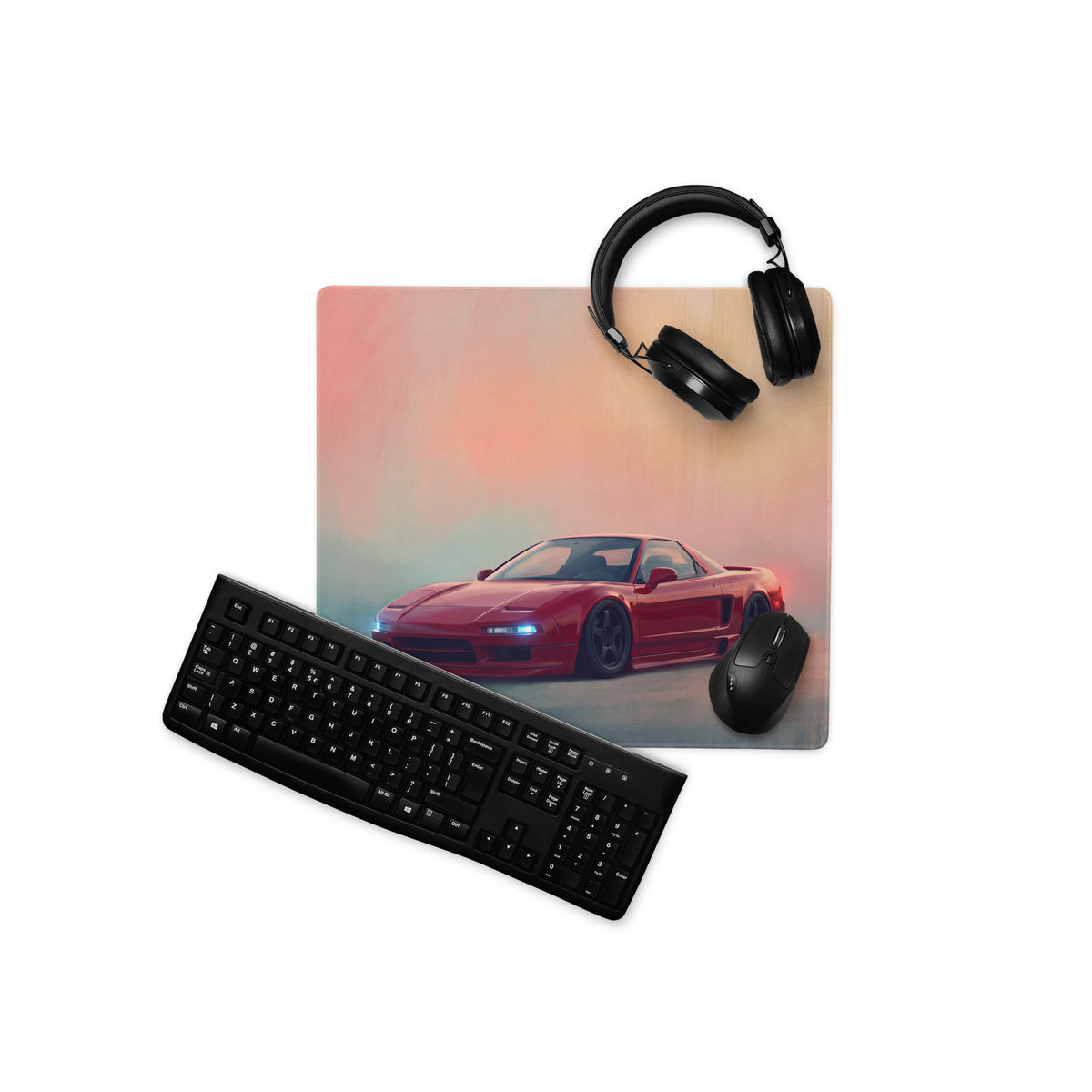 Honda NSX Inspired Formula Red Pop-Up NA1 Desk Mat – Low-Friction Cloth Setup Mousepad