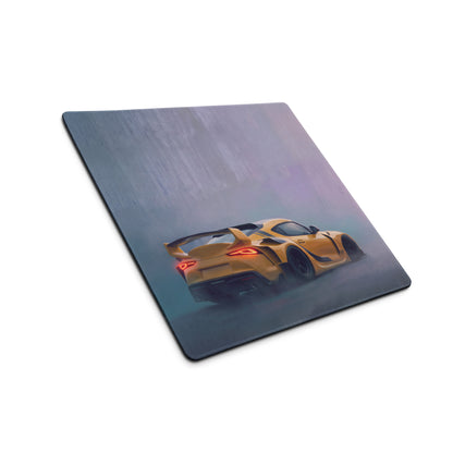Toyota GR Supra Inspired Lightning Yellow GT Wing Desk Pad – Extended Non-Slip PC Mouse Mat