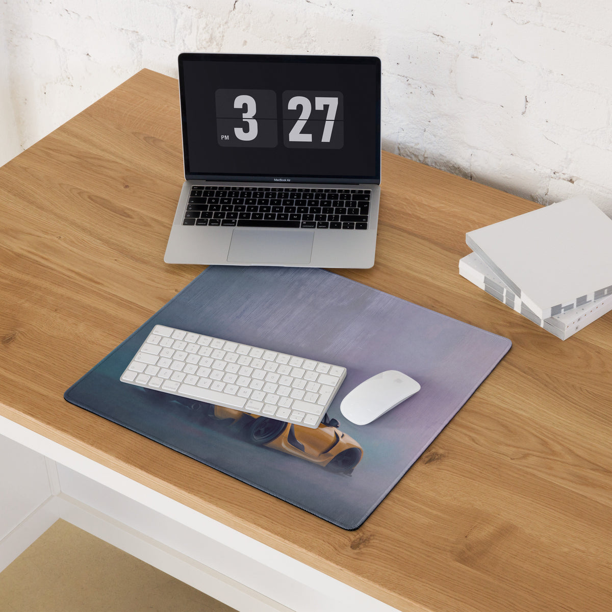 Toyota GR Supra Inspired Lightning Yellow GT Wing Desk Pad – Extended Non-Slip PC Mouse Mat