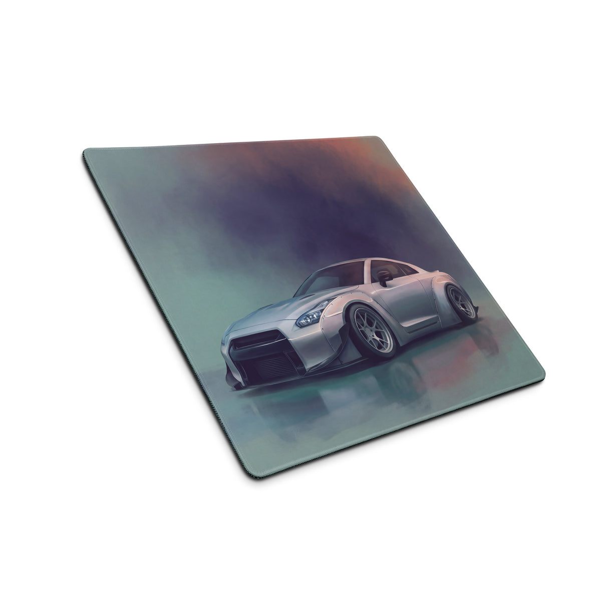 Nissan GT-R Inspired Ultimate Silver Widebody Desk Pad – Ultra-Glide Stitched Edge Gaming Mouse Mat