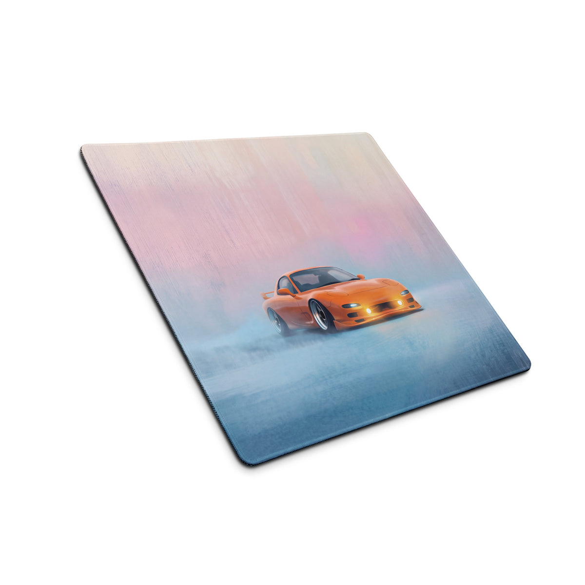 Mazda RX-7 Inspired Competition Orange FD Fog Desk Mat – Low-Friction Cloth Setup Mousepad
