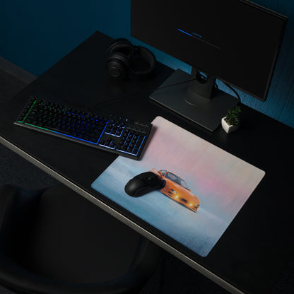 Mazda RX-7 Inspired Competition Orange FD Fog Desk Mat – Low-Friction Cloth Setup Mousepad