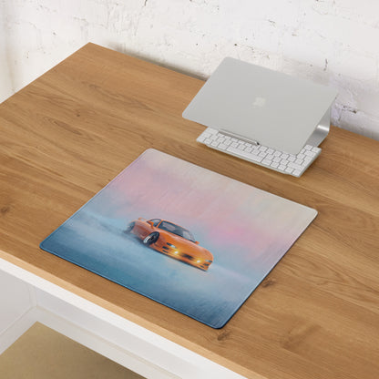 Mazda RX-7 Inspired Competition Orange FD Fog Desk Mat – Low-Friction Cloth Setup Mousepad