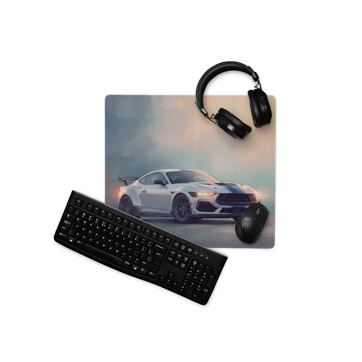 Ford Mustang Inspired Oxford White GTD Desk Mat – High-Precision XL Gaming Mousepad