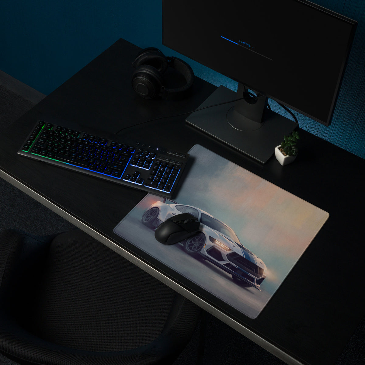 Ford Mustang Inspired Oxford White GTD Desk Mat – High-Precision XL Gaming Mousepad