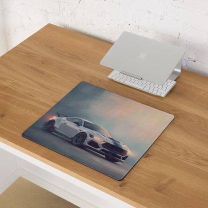 Ford Mustang Inspired Oxford White GTD Desk Mat – High-Precision XL Gaming Mousepad
