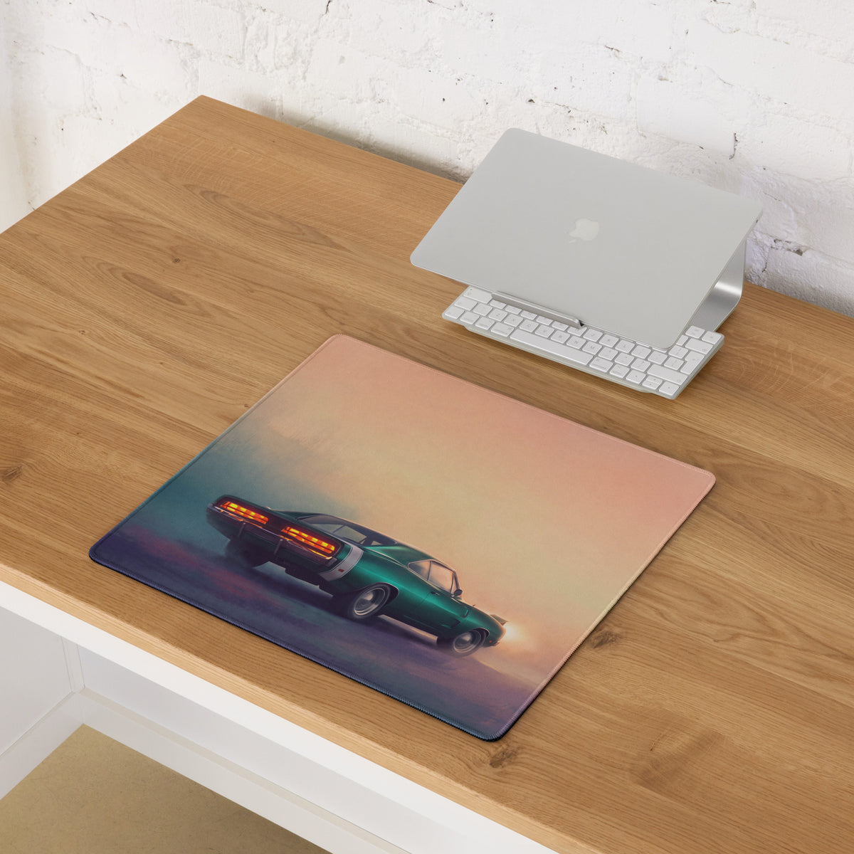 Dodge Charger Inspired Classic Emerald Desk Pad – Extended Non-Slip PC Mouse Mat