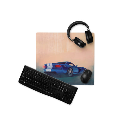 Dodge Viper Inspired GTS Blue Stripe Desk Mat – High-Precision XL Gaming Mousepad