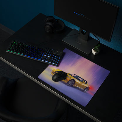 Dodge Viper Inspired Racing Yellow RT Desk Pad – Ultra-Glide Stitched Edge Gaming Mouse Mat