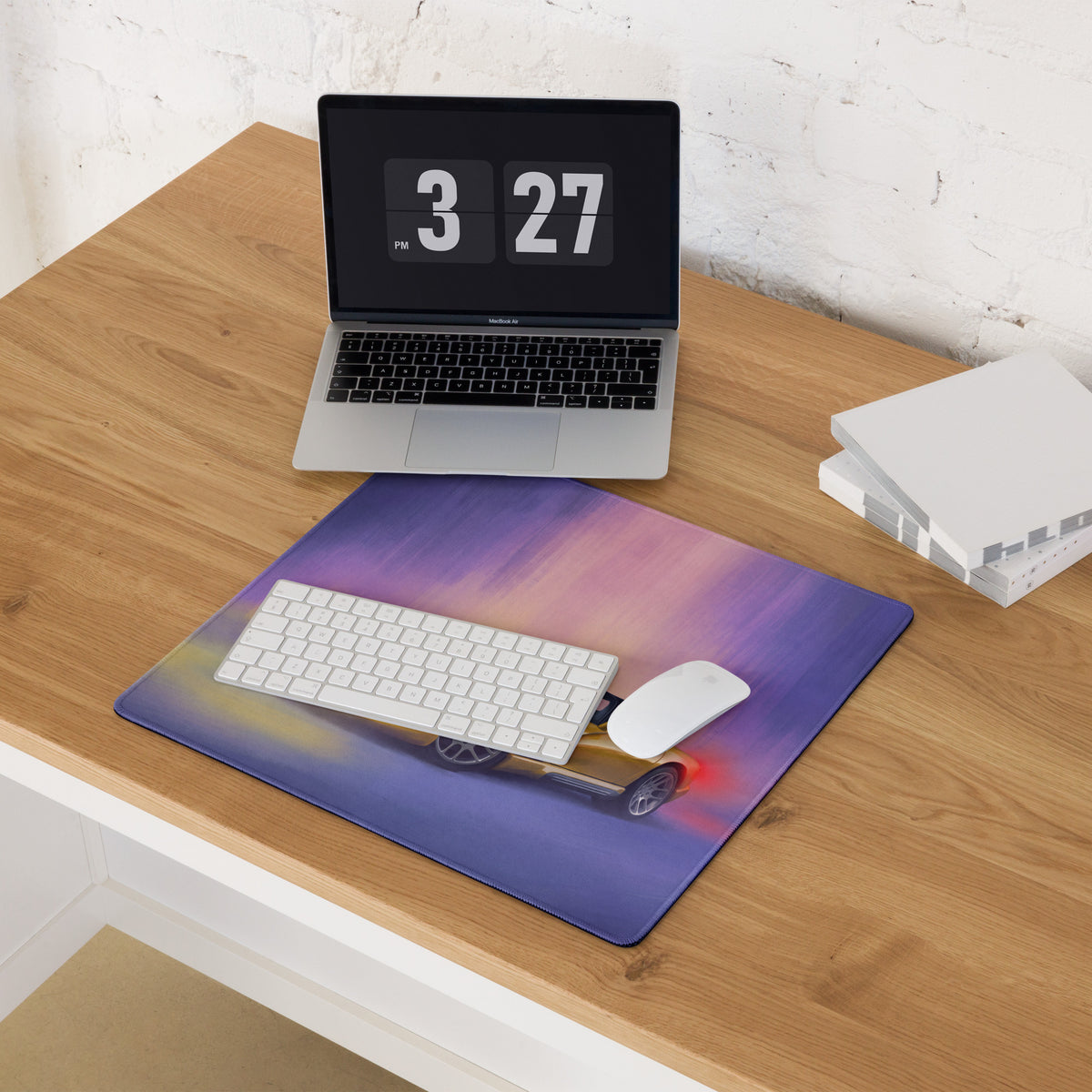 Dodge Viper Inspired Racing Yellow RT Desk Pad – Ultra-Glide Stitched Edge Gaming Mouse Mat