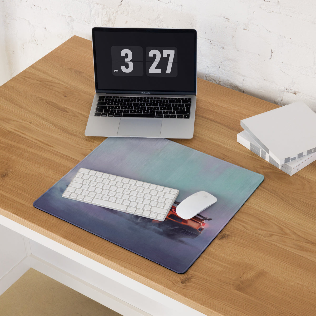 Chevrolet Corvette C8 Inspired Amplify Orange Desk Mat – Low-Friction Cloth Setup Mousepad