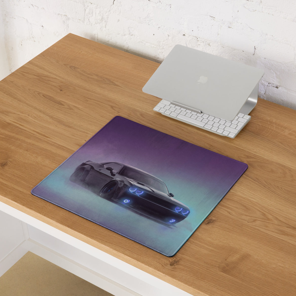 Dodge Challenger Inspired Midnight Hellcat Desk Pad – Extended Non-Slip PC Mouse Mat