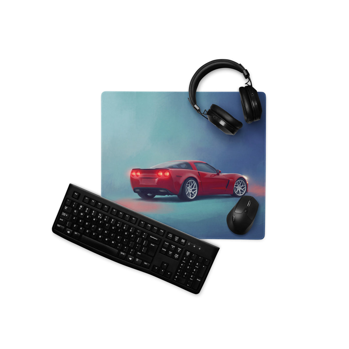 Chevrolet Corvette C6 Inspired Crimson Z06 Desk Mat – Low-Friction Cloth Setup Mousepad