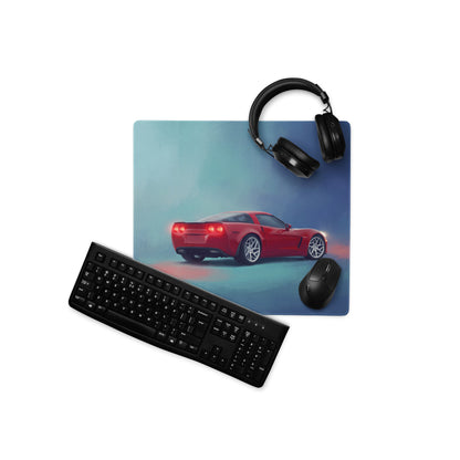 Chevrolet Corvette C6 Inspired Crimson Z06 Desk Mat – Low-Friction Cloth Setup Mousepad