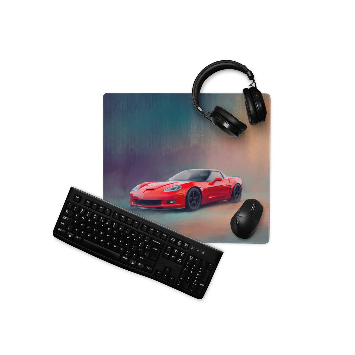 Chevrolet Corvette C6 Inspired Torch Red Rear Desk Mat – High-Precision XL Gaming Mousepad