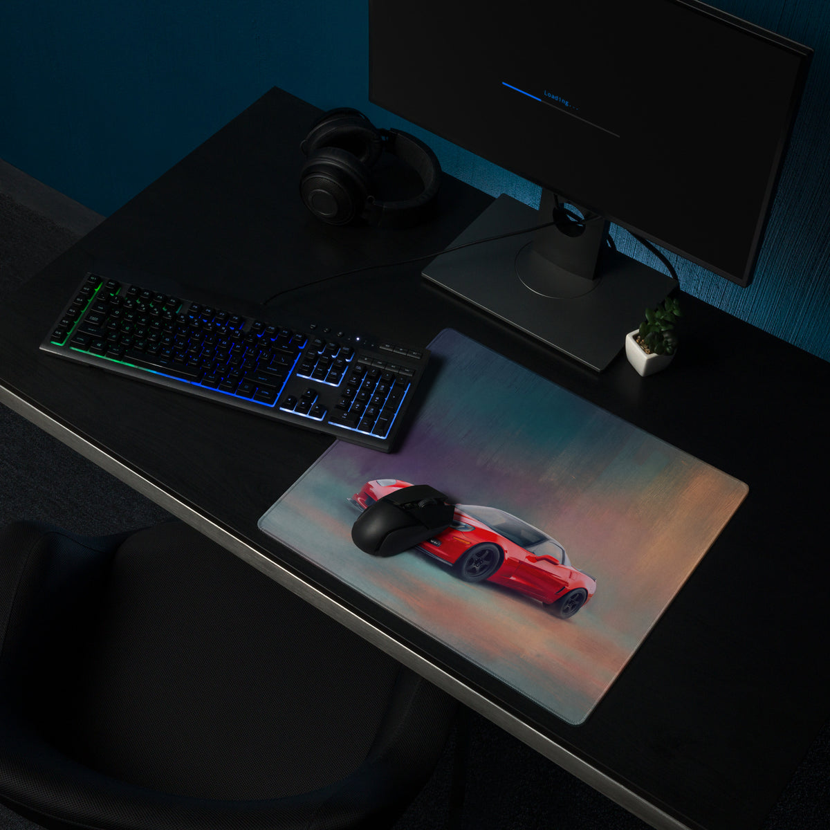 Chevrolet Corvette C6 Inspired Torch Red Rear Desk Mat – High-Precision XL Gaming Mousepad