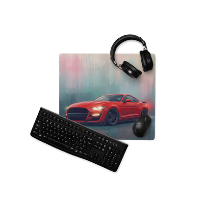 Ford Mustang Inspired Race Red Shelby Desk Pad – Extended Non-Slip PC Mouse Mat