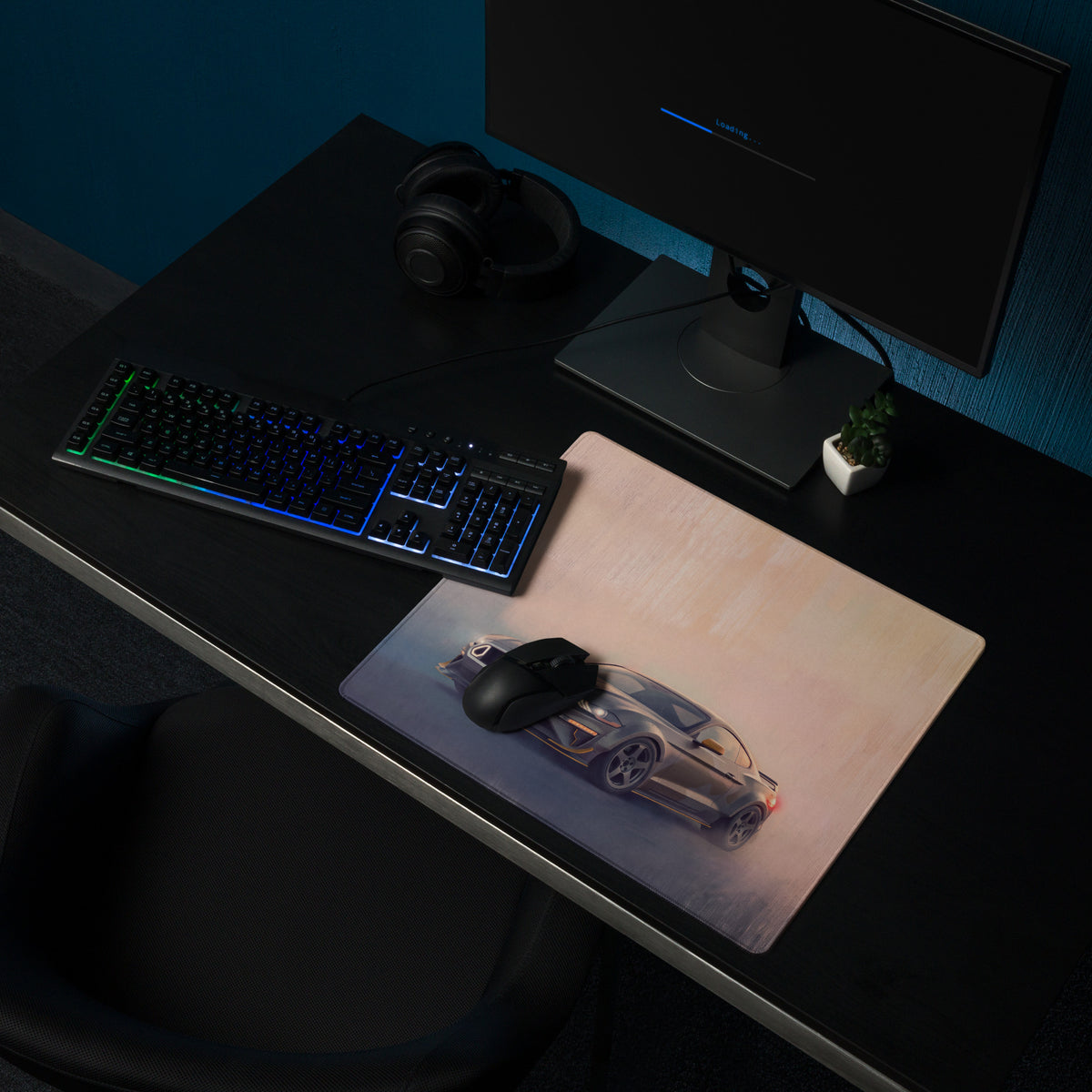 Ford Mustang Inspired Tactical Stealth RTR Desk Pad – Ultra-Glide Stitched Edge Gaming Mouse Mat
