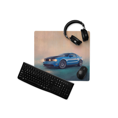 Ford Mustang Inspired Grabber Blue Boss Desk Mat – Low-Friction Cloth Setup Mousepad