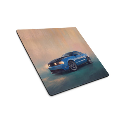 Ford Mustang Inspired Grabber Blue Boss Desk Mat – Low-Friction Cloth Setup Mousepad
