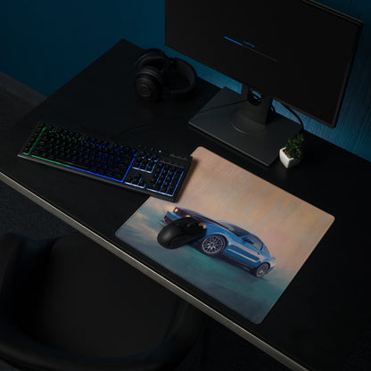 Ford Mustang Inspired Grabber Blue Boss Desk Mat – Low-Friction Cloth Setup Mousepad