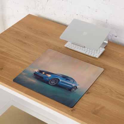Ford Mustang Inspired Grabber Blue Boss Desk Mat – Low-Friction Cloth Setup Mousepad