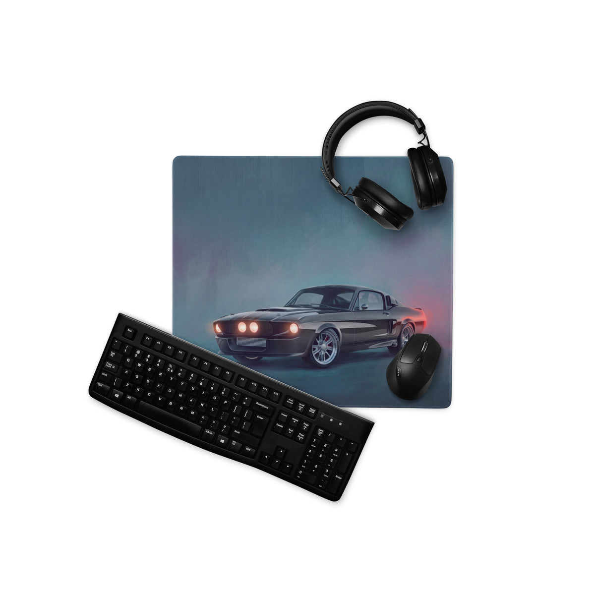 Ford Mustang Inspired Carbon Eleanor Desk Pad – Ultra-Glide Stitched Edge Gaming Mouse Mat