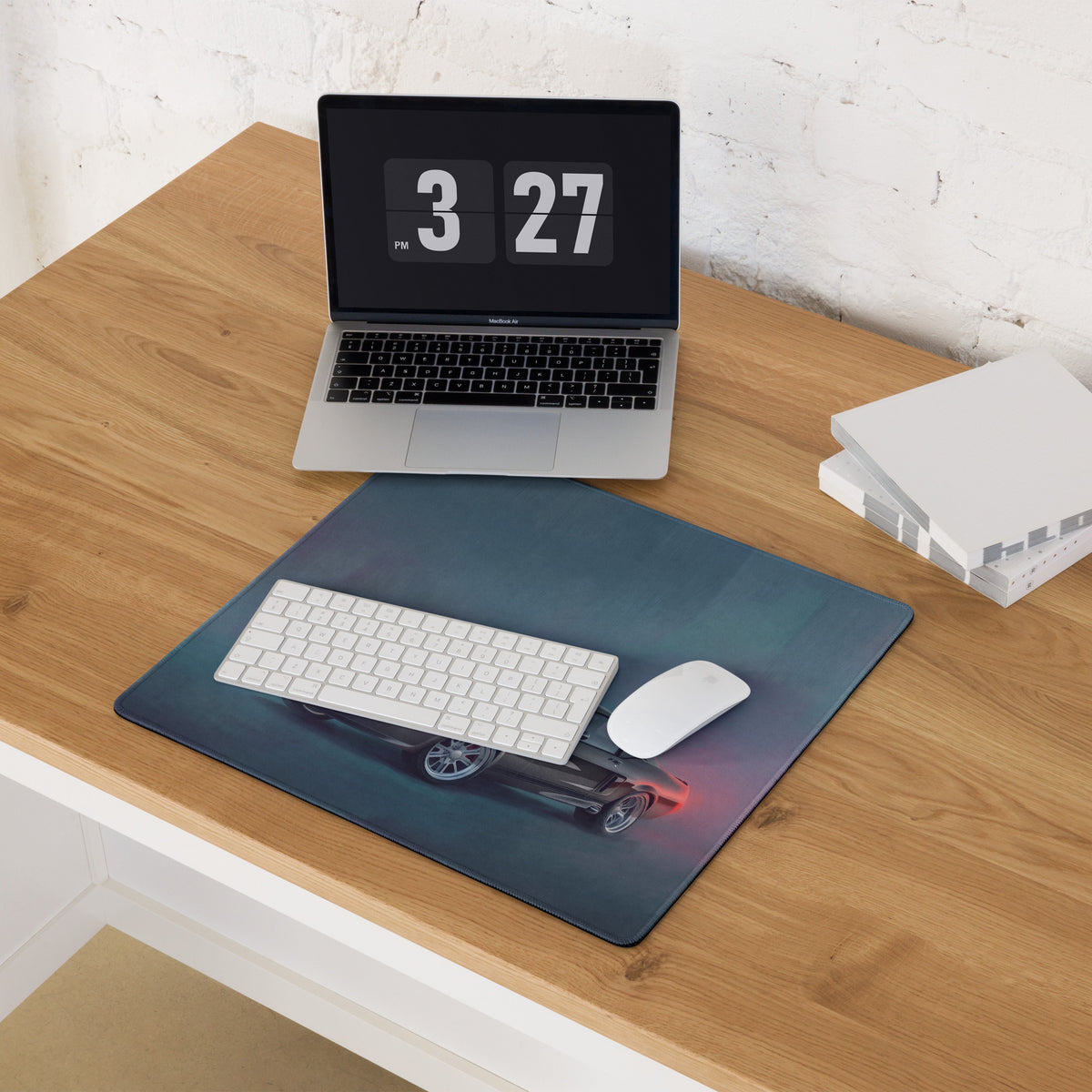 Ford Mustang Inspired Carbon Eleanor Desk Pad – Ultra-Glide Stitched Edge Gaming Mouse Mat