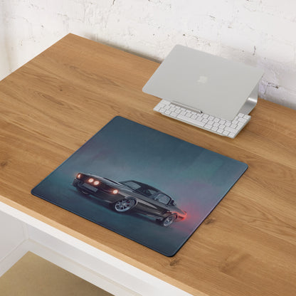 Ford Mustang Inspired Carbon Eleanor Desk Pad – Ultra-Glide Stitched Edge Gaming Mouse Mat