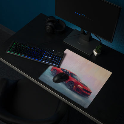 Ford Mustang Inspired Race Red Dark Horse Desk Pad – Extended Non-Slip PC Mouse Mat