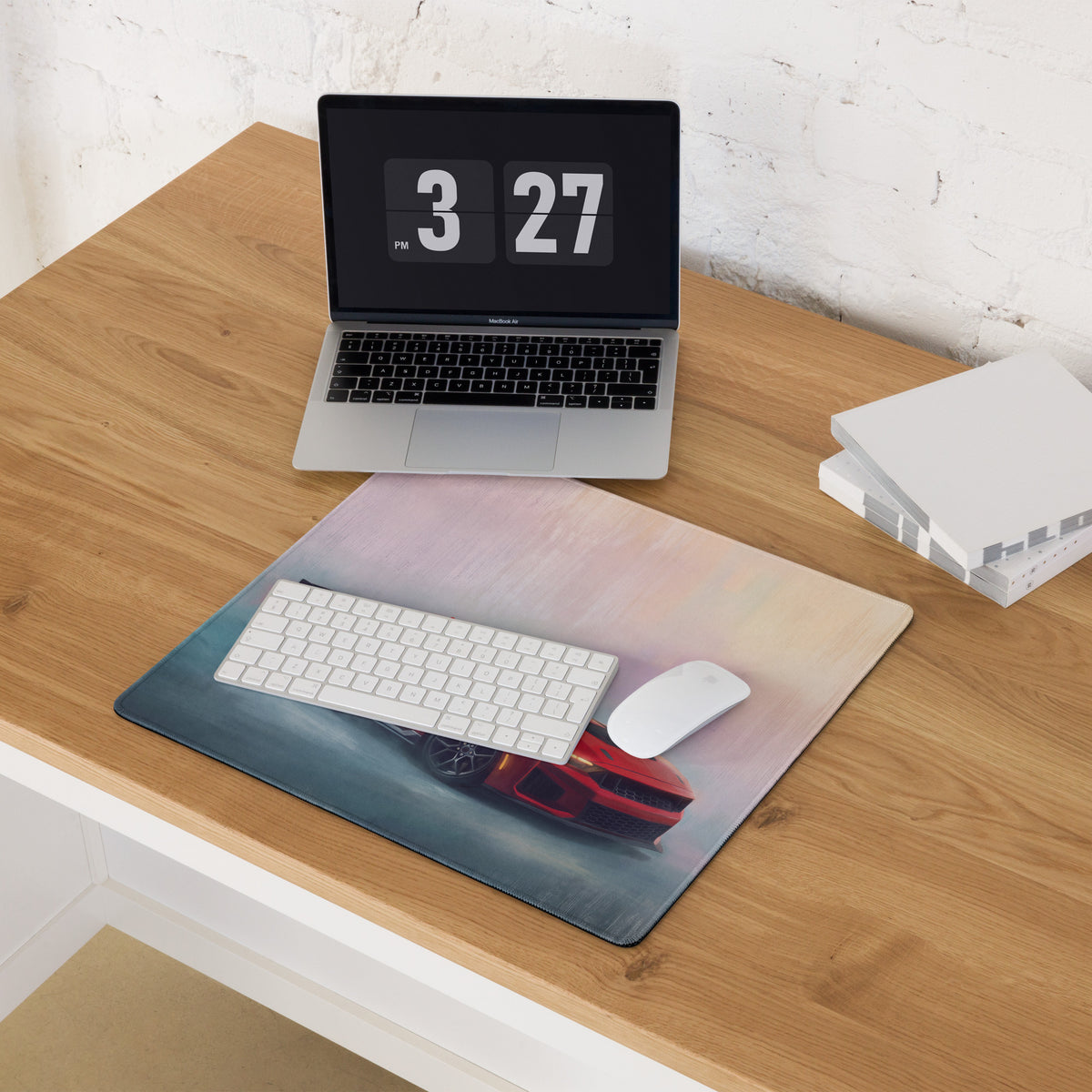 Ford Mustang Inspired Race Red Dark Horse Desk Pad – Extended Non-Slip PC Mouse Mat