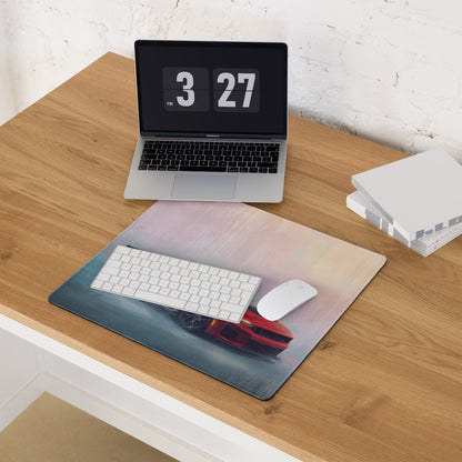 Ford Mustang Inspired Race Red Dark Horse Desk Pad – Extended Non-Slip PC Mouse Mat