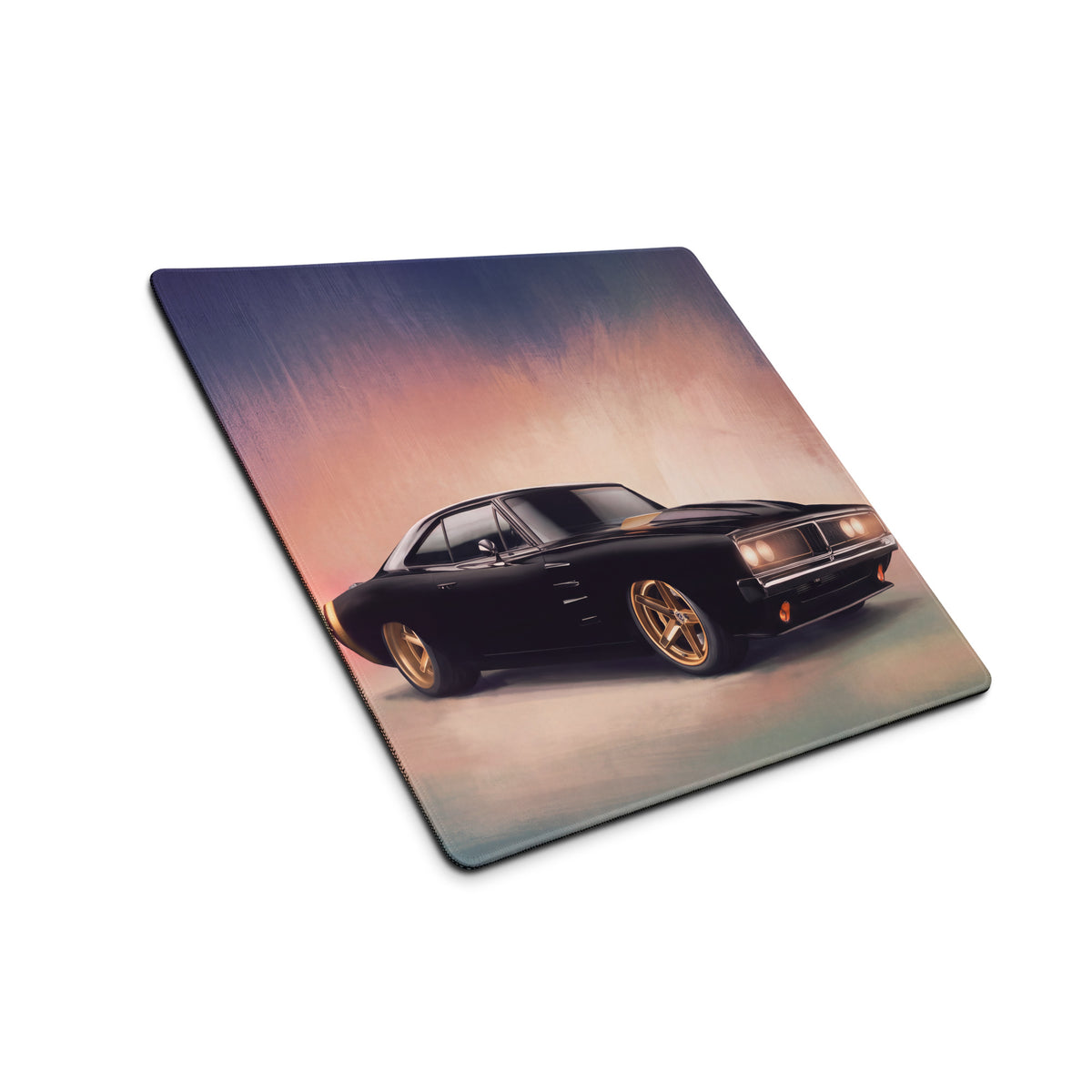 Dodge Charger Inspired Midnight Gold Restomod Desk Mat – High-Precision XL Gaming Mousepad