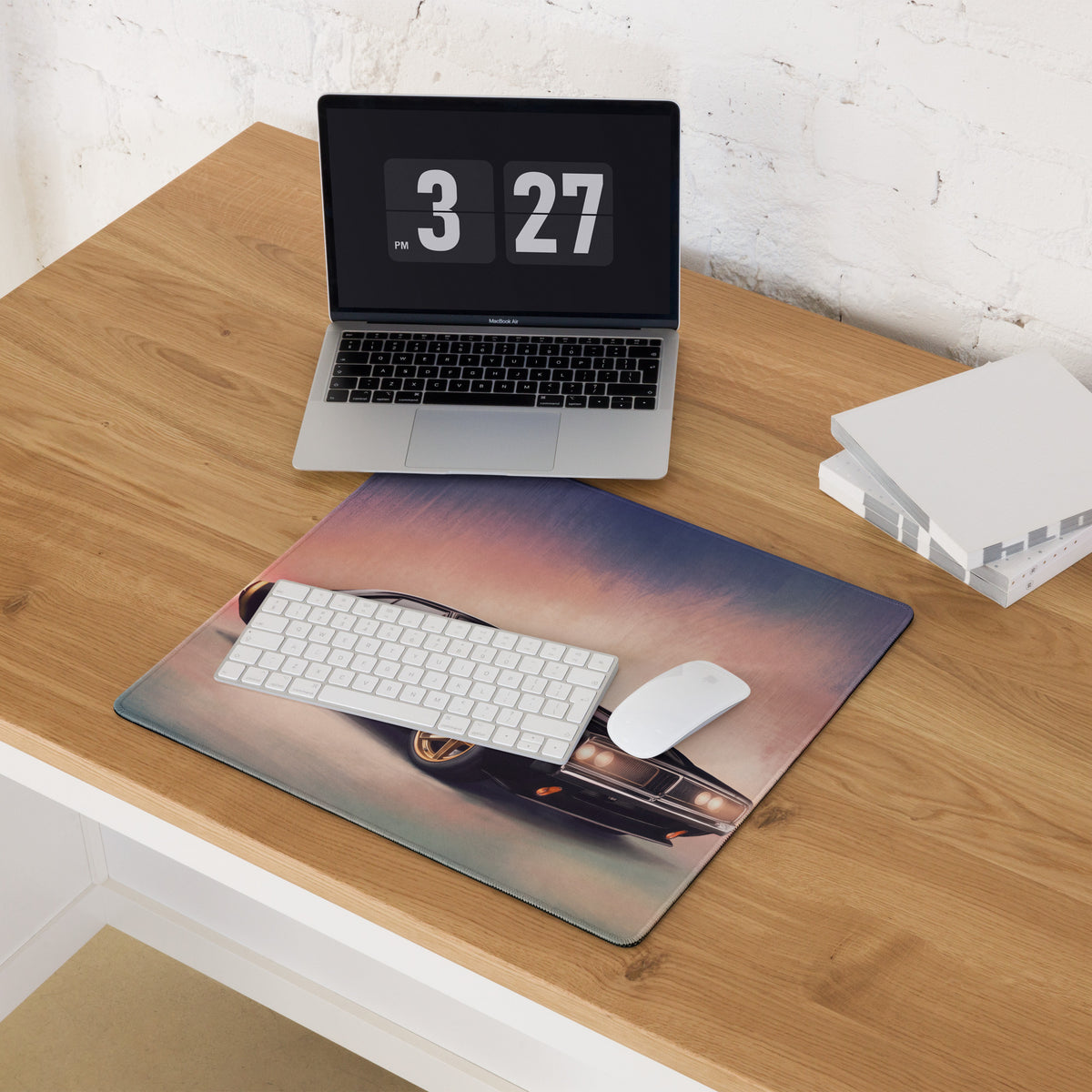 Dodge Charger Inspired Midnight Gold Restomod Desk Mat – High-Precision XL Gaming Mousepad
