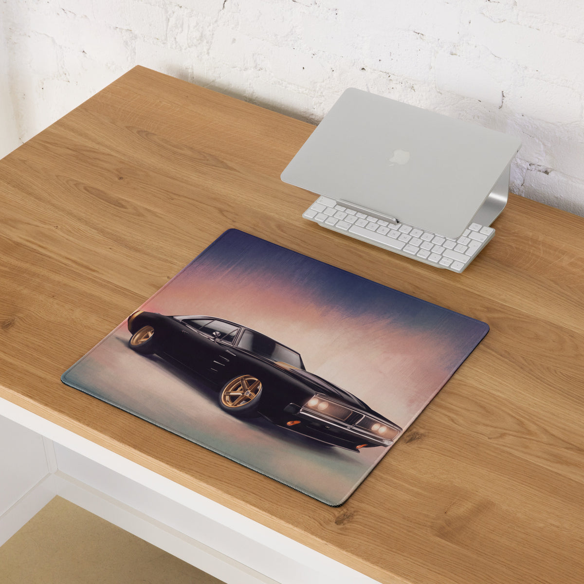 Dodge Charger Inspired Midnight Gold Restomod Desk Mat – High-Precision XL Gaming Mousepad