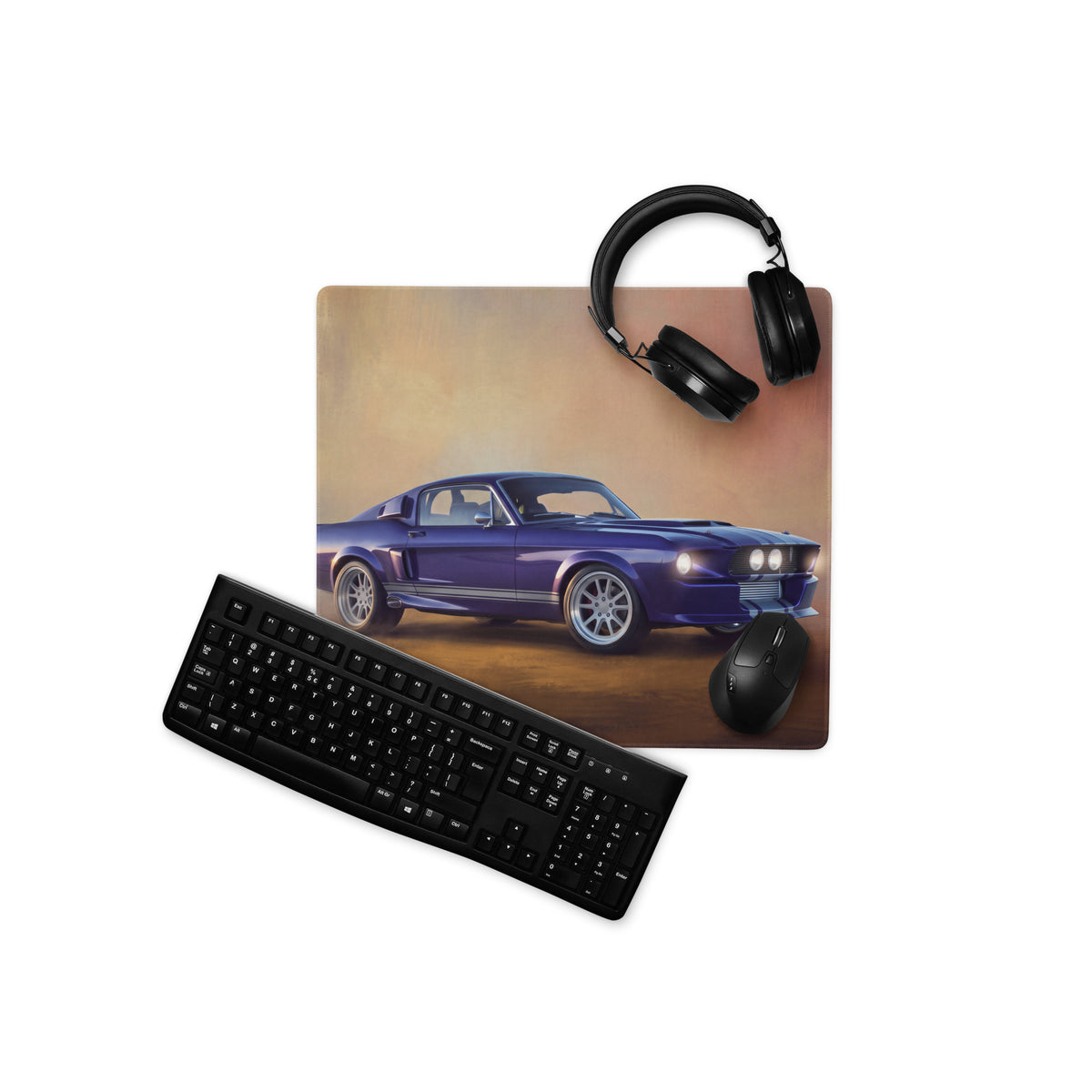 Ford Mustang Inspired Midnight Purple Shelby GT500 Desk Pad – Ultra-Glide Stitched Edge Gaming Mouse Mat