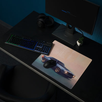 Chevrolet Camaro Inspired Steel Blue Restomod Desk Mat – Low-Friction Cloth Setup Mousepad