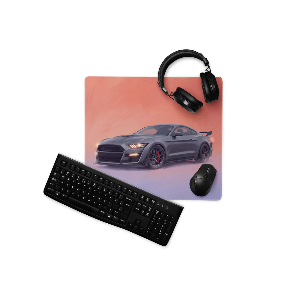 Ford Mustang Inspired Magnetic Metallic Shelby Desk Pad – Ultra-Glide Stitched Edge Gaming Mouse Mat