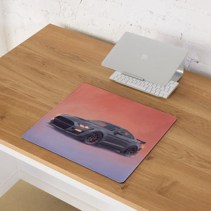 Ford Mustang Inspired Magnetic Metallic Shelby Desk Pad – Ultra-Glide Stitched Edge Gaming Mouse Mat