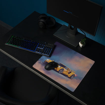 Ford GT Inspired Triple Yellow Aerodynamic Desk Mat – Low-Friction Cloth Setup Mousepad